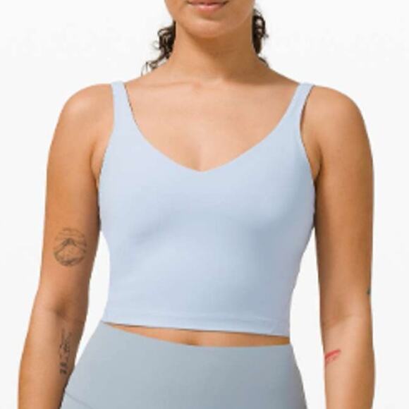 Lululemon 2 Align Tank Linen Blue Lightweight Buttery Soft Nulu Padded Gym Yoga - Picture 1 of 9